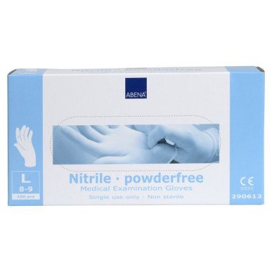 Abena Gants Nitrile Non Poudrés Taille L Bleu 100 pcs