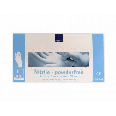 Abena Gants Nitrile Non Poudrés Taille L Blanc 100 pcs