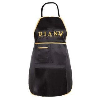 Professioneel waterdicht kappersschort Diana Beauty met logo, gouden biezen en 3 zakken voor salons en behandelingen