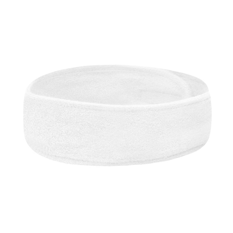 Witte badstof haarband voor comfortabel professioneel gebruik in salon, praktijk en studio bij schoonheidsbehandelingen