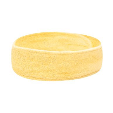 Gele badstof haarband voor schoonheidsspecialisten en professioneel gebruik in salon, praktijk of studio voor comfortabel werken