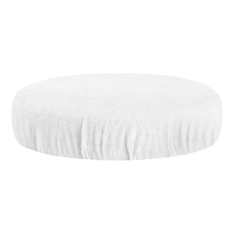 Badstof hoes voor kruk wit voor comfortabel en hygiënisch werken in salon, praktijk of studio voor schoonheidsspecialisten