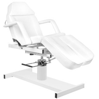 Hydraulische behandelstoel A-210C Pedi wit voor schoonheidssalon, pedicure, make-up en massage met voetsteunen