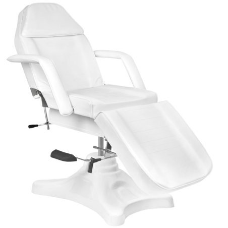Hydraulische behandelstoel A-234 wit, draaibaar en verstelbaar voor schoonheidssalon, nagelstudio en behandelruimte