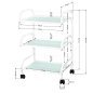 Werktafel voor cosmetische apparaten Giovanni Beauty Type 1014 met 3 glazen legplanken op wielen voor salon en nagelstudio
