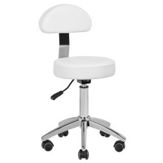 Professionele beautykruk Giovanni Beauty AM-304 wit met hydraulische hoogteverstelling voor salon en behandelruimte