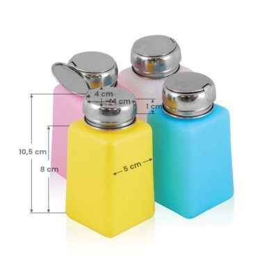 Chromen pompflacon 180 ml in gemengde kleuren voor vloeistoffen in schoonheidssalon en professionele behandelruimte