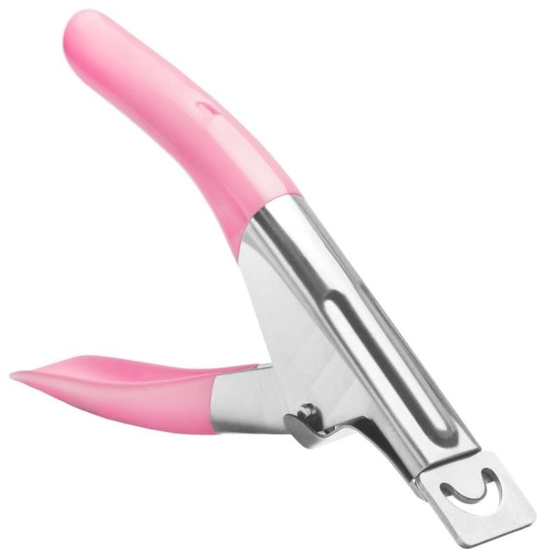 Roze chromen tipknipper voor professioneel gebruik in schoonheidssalon en nagelstudio voor het snel inkorten van nageltips Roze chromen tipknipper voor professioneel gebruik in schoonheidssalon en nagelstudio voor het snel inkorten van nageltips