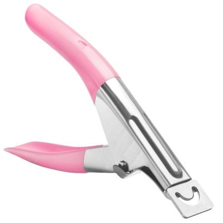Roze chromen tipknipper voor professioneel gebruik in schoonheidssalon en nagelstudio voor het snel inkorten van nageltips