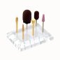 Transparante acryl freeshouder voor 6 frezen, compact en stabiel voor schoonheidssalon en nagelstudio en professioneel gebruik