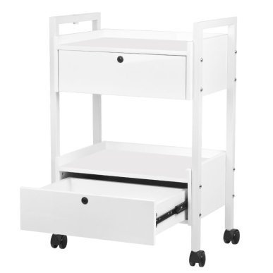 Professionele werktafel Giovanni Beauty Type 1019 voor salon en behandelruimte, wit, afsluitbare lades, 55,5 x 37 x 82 cm