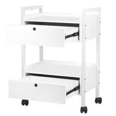 Professionele werktafel Giovanni Beauty Type 1019 voor salon en behandelruimte, wit, afsluitbare lades, 55,5 x 37 x 82 cm