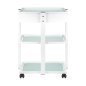 Professionele werktafel Giovanni Beauty Type 1040A met lade en glazen legplanken voor schoonheidssalon en nagelstudio