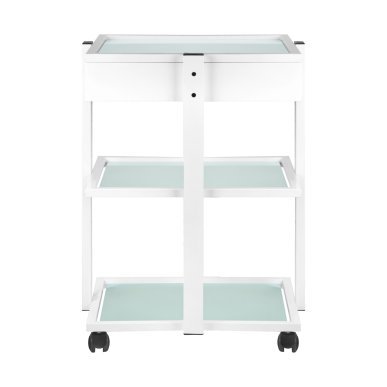 Professionele werktafel Giovanni Beauty Type 1040A met lade en glazen legplanken voor schoonheidssalon en nagelstudio