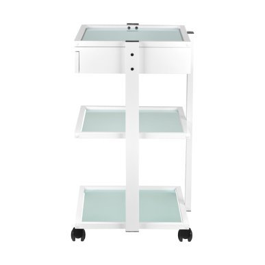 Professionele werktafel Giovanni Beauty Type 1040A met lade en glazen legplanken voor schoonheidssalon en nagelstudio