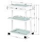 Professionele werktafel Giovanni Beauty Type 1040A met lade en glazen legplanken voor schoonheidssalon en nagelstudio