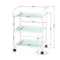 Werktafel voor cosmetische apparaten Giovanni Beauty Type 1013 met 3 glazen planken op wielen voor schoonheidssalon