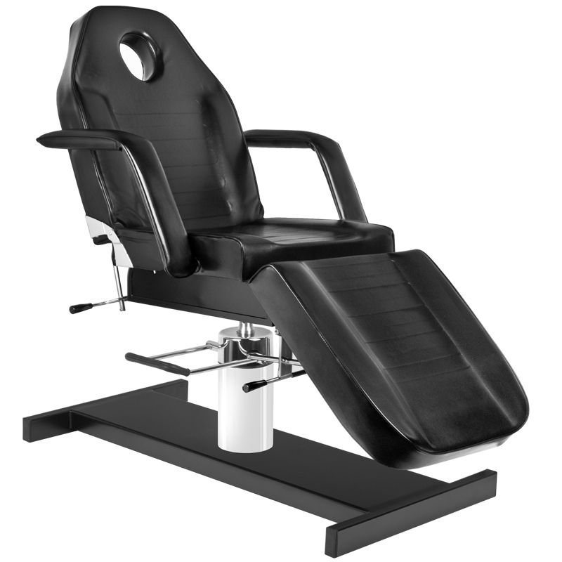 Hydraulische behandelstoel A-210 zwart, draaibaar en verstelbaar voor schoonheidssalon, nagelstudio en massagebehandelingen