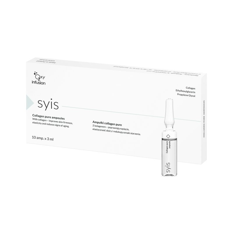 Collageenampullen SYIS Pure Collagen 100% 10 x 3 ml voor rijpere huid, hydratatie en versteviging in de salon