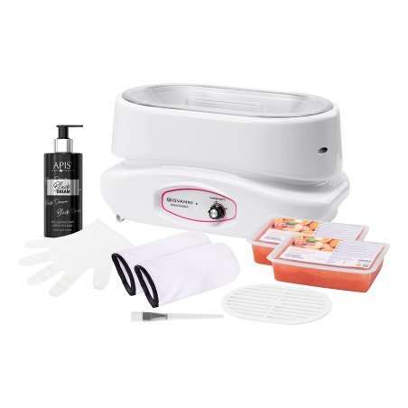 Paraffinebadset B Giovanni 220W voor handen en voeten met handcrème en handschoenen voor salon en thuisverzorging