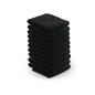 Microvezeldoeken zwart 73 x 40 cm, 10 stuks voor kapsalon, beauty, spa en nagelstudio voor professioneel reinigen en afdekken