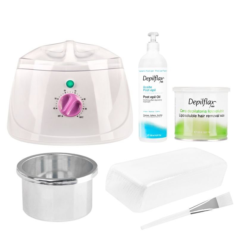 Professionele ontharingsset Tulip met 150W waxverwarmer, azulene blikwas 500 ml en naverzorging voor salon en thuis Professionele ontharingsset Tulip met 150W waxverwarmer, azulene blikwas 500 ml en naverzorging voor salon en thuis
