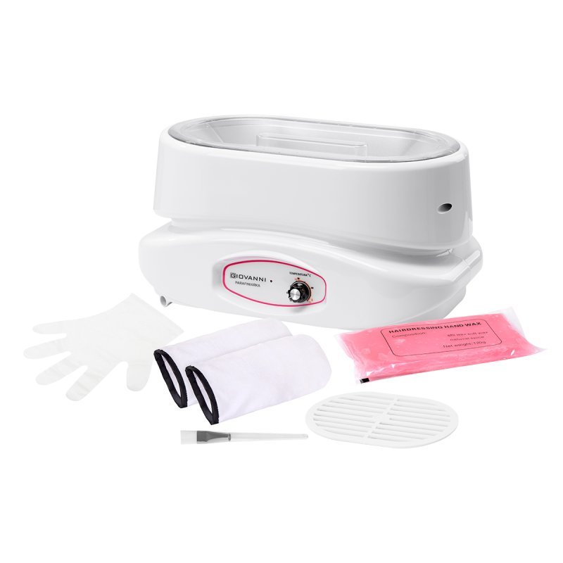 Paraffinebadset D Giovanni 220W met 8 perzikparaffines voor handen, voeten en droge huid, voor salon en thuisverzorging Paraffinebadset D Giovanni 220W met 8 perzikparaffines voor handen, voeten en droge huid, voor salon en thuisverzorging