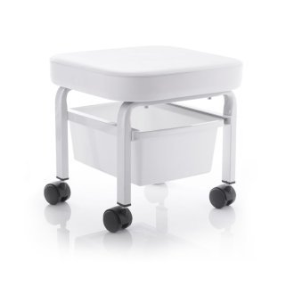 Cosmetische pedicurekruk met container als mobiele werkkruk voor pedicure, beautybehandelingen en salon
