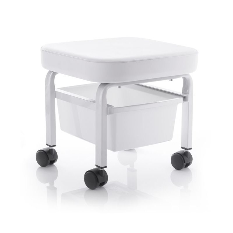 Cosmetic pedicure stool with a container