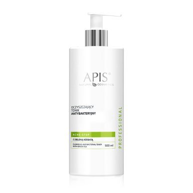 Antibacteriële reinigingstonic Apis Acne-Stop 500 ml met groene thee voor vette, gecombineerde en acnegevoelige huid