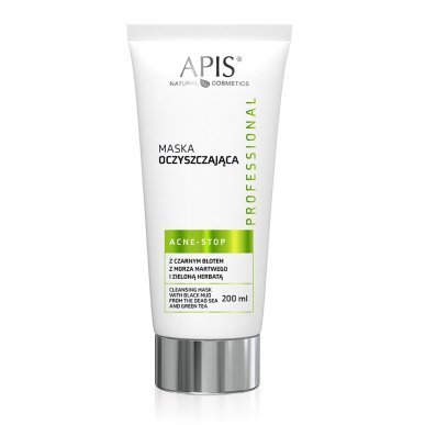Reinigend masker Apis Acne-Stop 200 ml met zwarte modder voor intensieve reiniging van vette, onzuivere en acnegevoelige huid