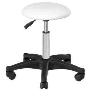 Cosmetische kruk AM-312 wit voor pedicure manicure beautybehandelingen en mobiele werkplek bij behandelstoel en spa