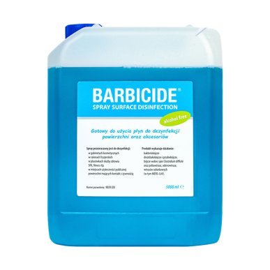 Geurloze gebruiksklare desinfectiespray Barbicide refill 5 l voor oppervlakken apparatuur en salonaccessoires in salon