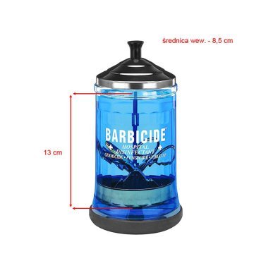 Glazen desinfectiepot Barbicide 750 ml voor instrumenten en accessoires voor professionele salonhygiëne en pedicure