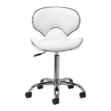 Professionele cosmetische kruk Gabbiano Q-4599 wit voor beauty-, pedicure- en stylingbehandelingen in de salon