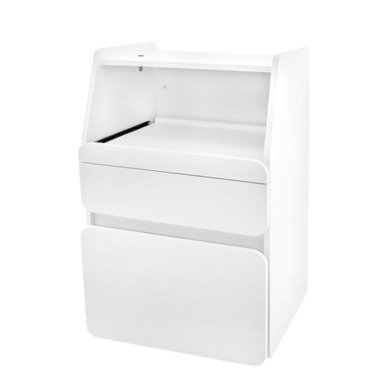 Cosmetische kast Azzurro Midi 970 wit met twee lades en loeplamphouder voor schoonheidssalons en pedicuresalons