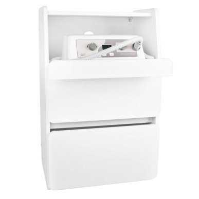 Cosmetische kast Azzurro Midi 970 wit met twee lades en loeplamphouder voor schoonheidssalons en pedicuresalons