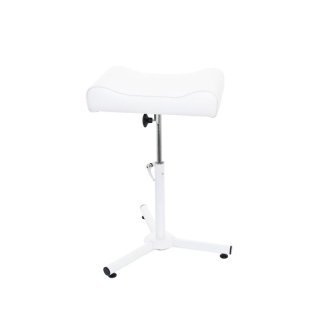 Breed verstelbare pedicurevoetsteun met kantelbare steun voor professionele voetbehandelingen in salon en podologiepraktijk