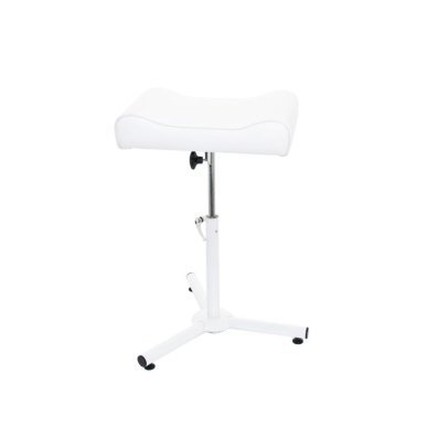 Breed verstelbare pedicurevoetsteun met kantelbare steun voor professionele voetbehandelingen in salon en podologiepraktijk