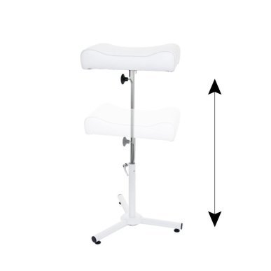 Breed verstelbare pedicurevoetsteun met kantelbare steun voor professionele voetbehandelingen in salon en podologiepraktijk