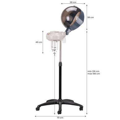 Professionele kapperssauna-bevochtiger Gabbiano 828-FD 750 W met timer en twee stoomstanden voor haarbehandelingen