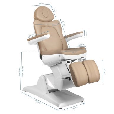 Elektrische podologiestoel cappuccino Azzurro 870S Pedi 3 Strong