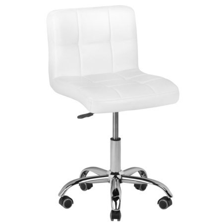 Professionele cosmetische stoel A-5299 wit met hoogteverstelling en rubberen wielen voor beauty, manicure en pedicure