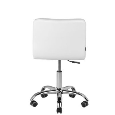 Professionele cosmetische stoel A-5299 wit met hoogteverstelling en rubberen wielen voor beauty, manicure en pedicure