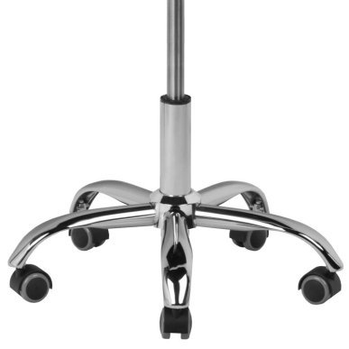 Professionele cosmetische stoel A-5299 wit met hoogteverstelling en rubberen wielen voor beauty, manicure en pedicure
