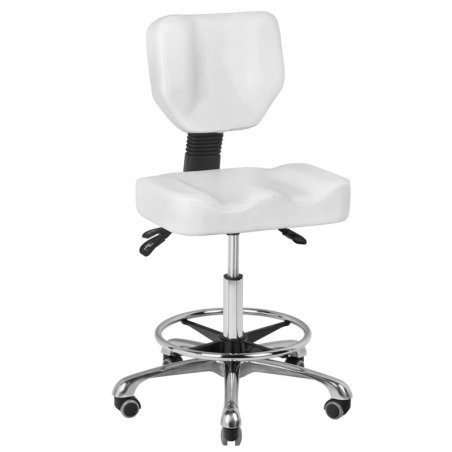 Cosmetische kruk A-4299 wit voor professionele salonbehandelingen met ergonomisch zitten en verstelbare zithouding