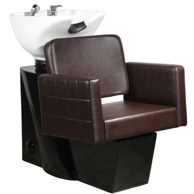 Professionele kapperswasunit Gabbiano Ankara bruin met kantelbare waskom voor haarwassen en verzorging in de salon