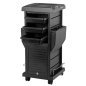 Professionele kappers trolley Gabbiano 100C zwart met 2 rolluiken, 4 trays en 15 vakken voor organisatie in de salon