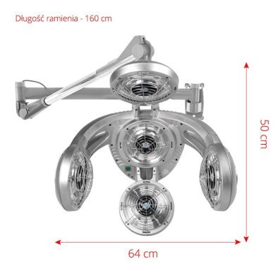 Professionele hangende infrazon Gabbiano GD-505W zilver voor kleur-, verzorgings- en warmtebehandelingen in kapsalons