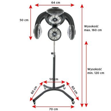 Staande infrazon Gabbiano GL-505S zilver met digitaal display voor kleur-, verzorgings- en stylingbehandelingen